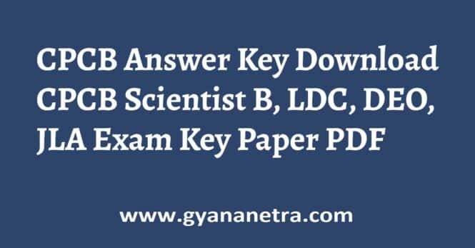 CPCB Answer Key PDF