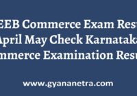 KSEEB Commerce Exam Results