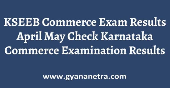 KSEEB Commerce Exam Results