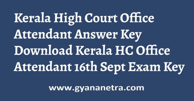 Kerala High Court Office Attendant Answer Key