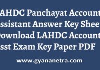 LAHDC Panchayat Accounts Assistant Answer Key
