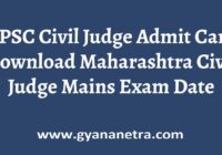 MPSC Civil Judge Admit Card
