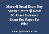 Morarji Desai Exam Key Answer
