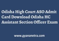 Odisha High Court ASO Admit Card
