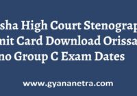 Odisha High Court Stenographer Admit Card