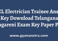 SCCL Electrician Trainee Answer Key PDF