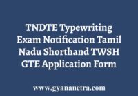 TNDTE Typewriting Exam Notification