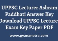 UPPSC Lecturer Ashram Paddhati Answer Key Paper PDF