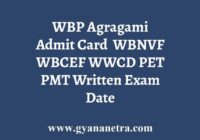 WBP Agragami Admit Card