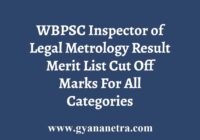 WBPSC Inspector of Legal Metrology Result