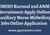 DMHO Kurnool 2nd ANM Recruitment Apply Online