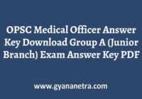 OPSC Medical Officer Answer Key Paper PDF