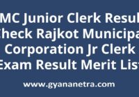 RMC Junior Clerk Result Merit List