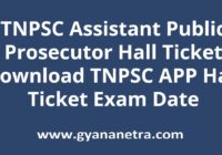 TNPSC Assistant Public Prosecutor Hall Ticket Exam Date