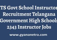 TS Govt School Instructors Recruitment