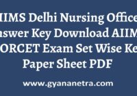 AIIMS Delhi Nursing Officer Answer Key Paper PDF
