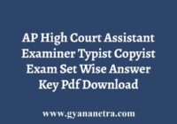 AP High Court Assistant Answer Key