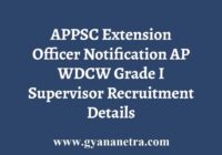 APPSC Extension Officer Notification