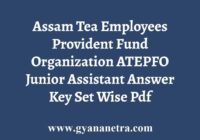 ATEPFO Junior Assistant Answer Key