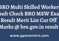 BRO Multi Skilled Worker Result Merit List