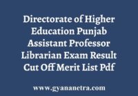 DHE Punjab Assistant Professor Result Merit List