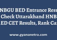 HNBGU BED Entrance Result Check Online