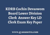 KDRB Cochin Devaswom Board LDC Answer Key