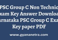 KPSC Group C Non Technical Exam Key Answer