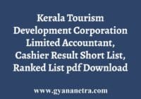KTDC Accountant Cashier Result