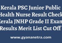 Kerala PSC Junior Public Health Nurse Grade 2 Result