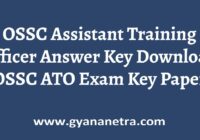 OSSC Assistant Training Officer Answer Key Paper PDF