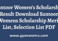 Santoor Women’s Scholarship Result Selected List PDF