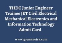 THDC JET Admit Card