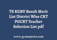 TS KGBV Result Merit List