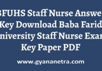 BFUHS Staff Nurse Answer Key Paper PDF