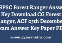 CGPSC Forest Ranger Answer Key Paper PDF
