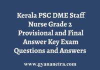 DME Kerala Staff Nurse Grade 2 Answer Key