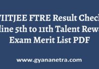 FIITJEE FTRE Result Talent Reward Exam Merit List