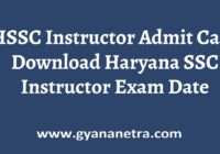 HSSC Instructor Admit Card Exam Date