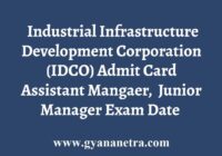 IDCO Admit Card