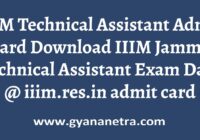 IIIM Technical Assistant Admit Card Exam Date