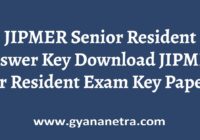JIPMER Senior Resident Answer Key Paper