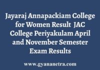 Jayaraj Annapackiam College for Women Result