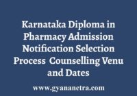 Karnataka D Pharmacy Admission Notification