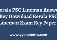 Kerala PSC Lineman Answer Key Paper