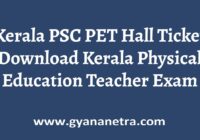 Kerala PSC PET Hall Ticket Exam Date