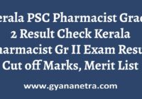 Kerala PSC Pharmacist Grade 2 Merit List