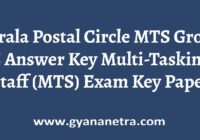 Kerala Postal Circle MTS Answer Key Paper