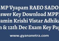 MP Vyapam RAEO SADO Answer Key Paper
