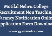 Motilal Nehru College Recruitment Application Form